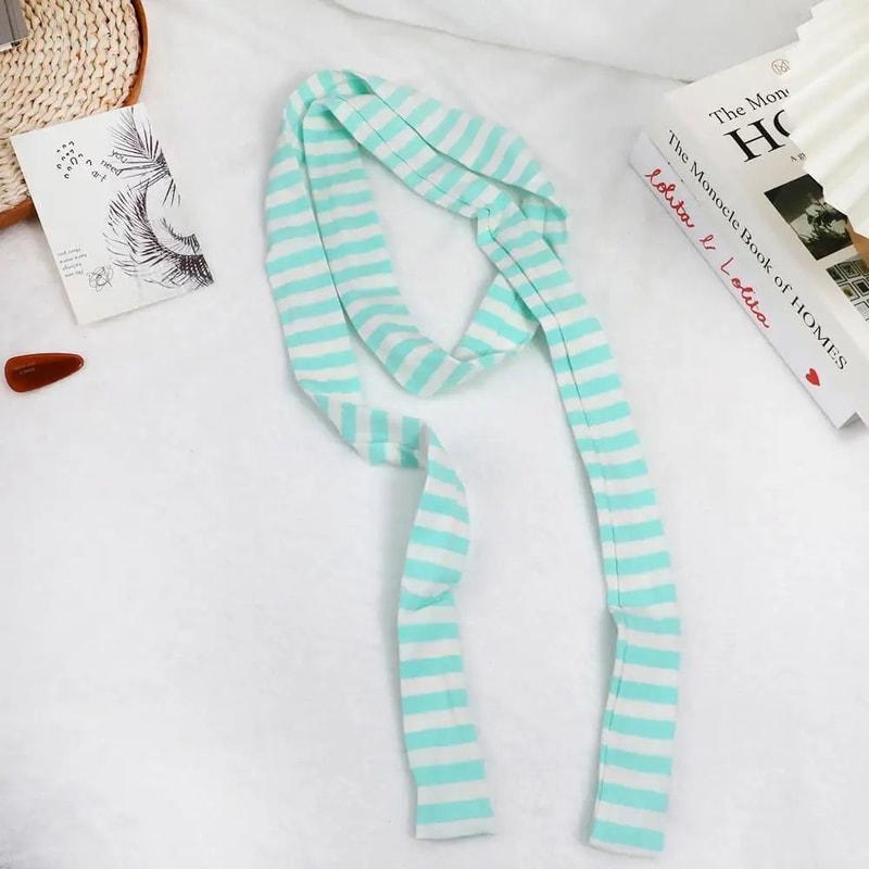 Harajuku Black Grey Striped Long Skinny Scarf For Women Cotton Silk Streetwear Neckerchief 10