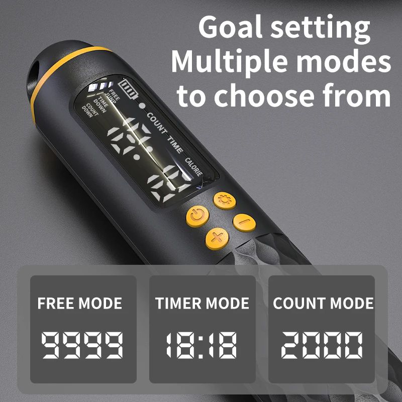 Rechargeable Digital Jump Rope With Calorie Counter Adjustable Cordless Fitness Trainer 2