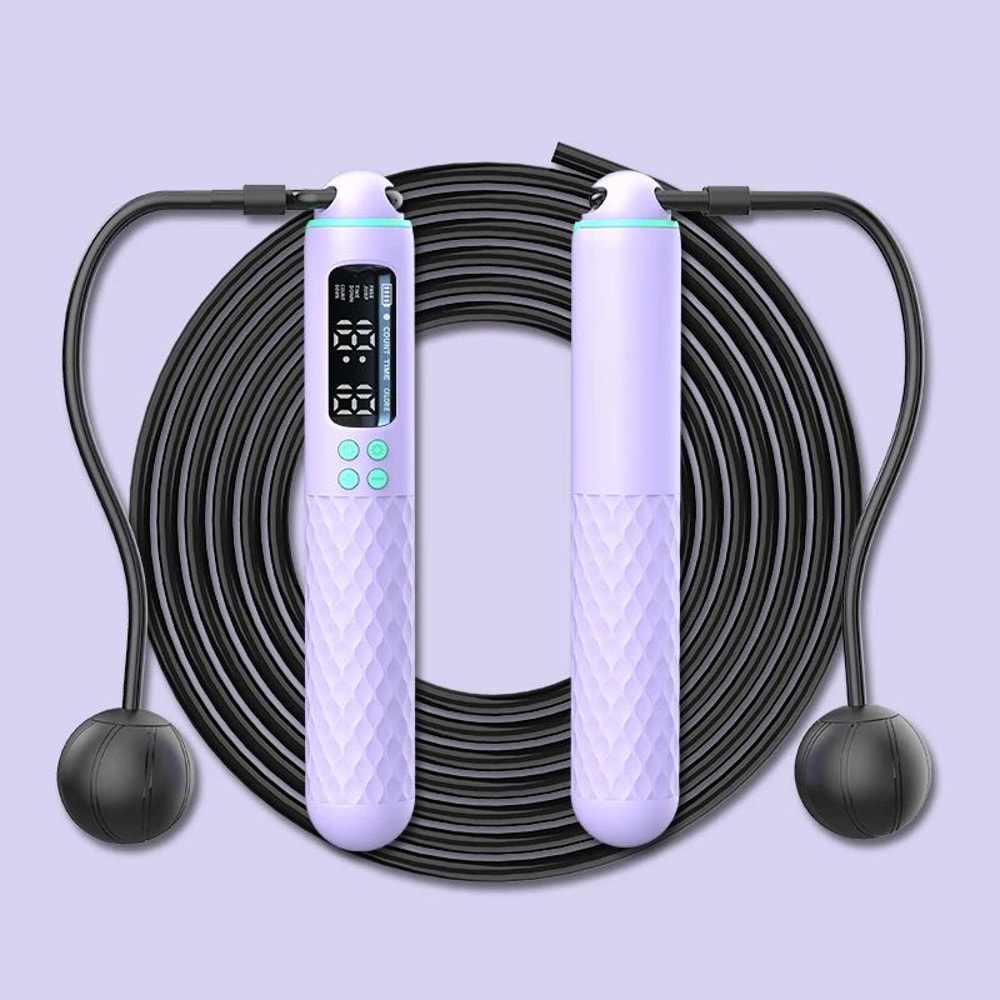Rechargeable Digital Jump Rope With Calorie Counter Adjustable Cordless Fitness Trainer 8