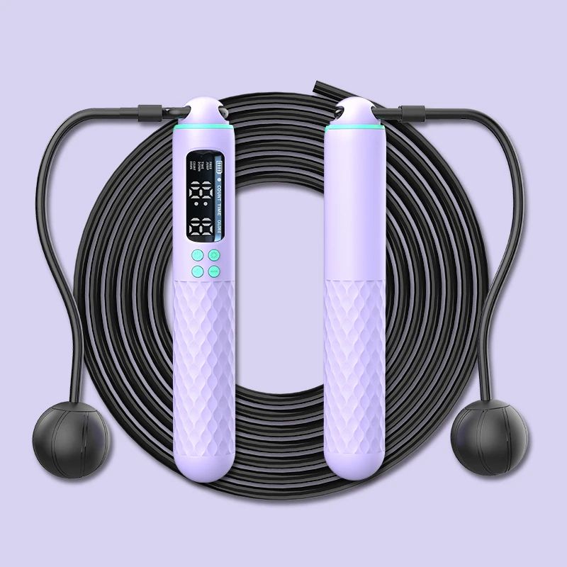 Rechargeable Digital Jump Rope With Calorie Counter Adjustable Cordless Fitness Trainer 8