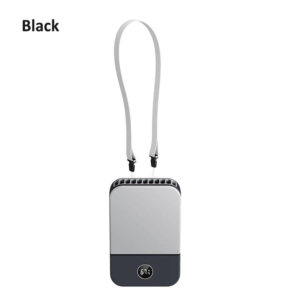 Portable 3Speed Bladeless Waist Neck Fan USB Rechargeable 2000mAh Mini Air Cooler 6
