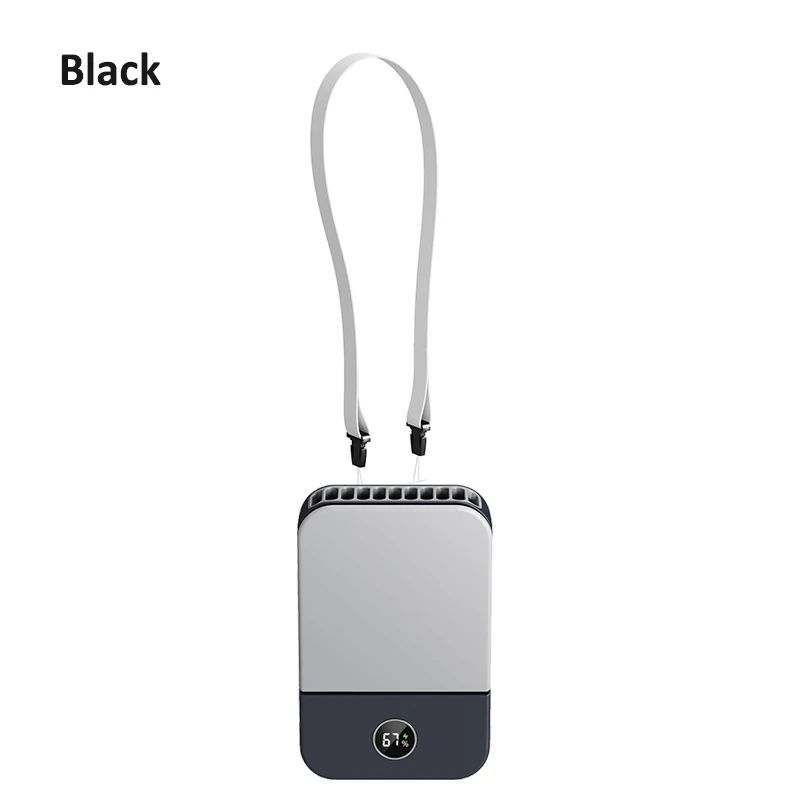 Portable 3Speed Bladeless Waist Neck Fan USB Rechargeable 2000mAh Mini Air Cooler 6