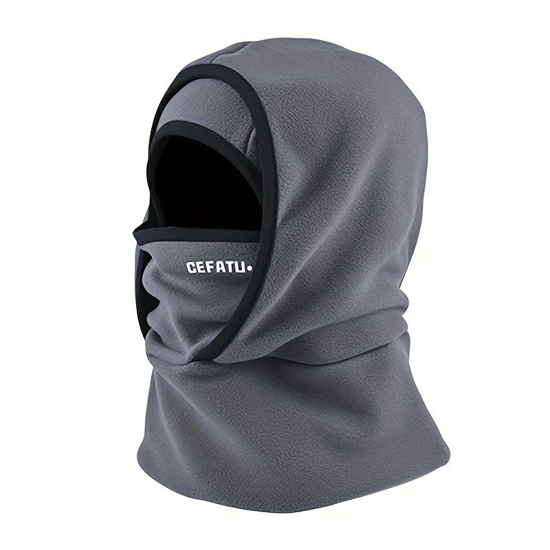 Winter TwoLayer Balaclava Hat With Integrated Head Cover Thermal Outdoor Face Neck Warmer 7