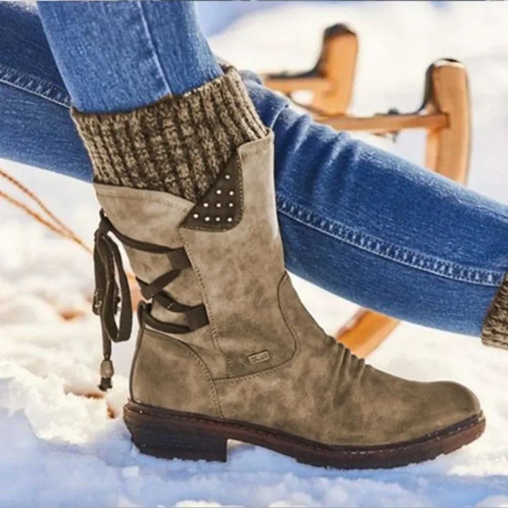 Womens Winter MidCalf Snow Boots Suede Warm Fashion Thigh High Cold Weather Shoes 2