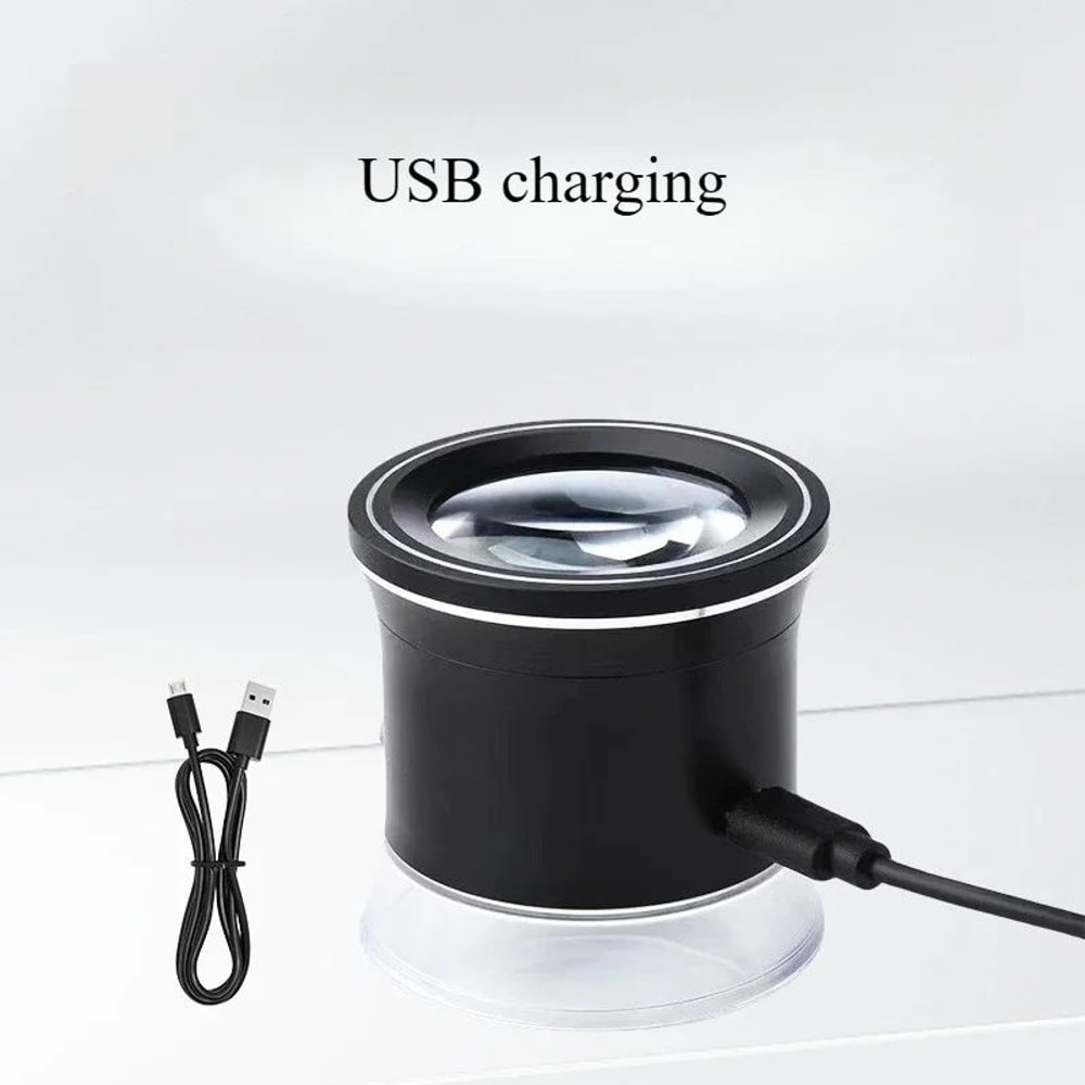 30X Portable LED UV Jewelry Magnifier With Angle And Cross Scoring Plate Rechargeable Pocket Loup 3