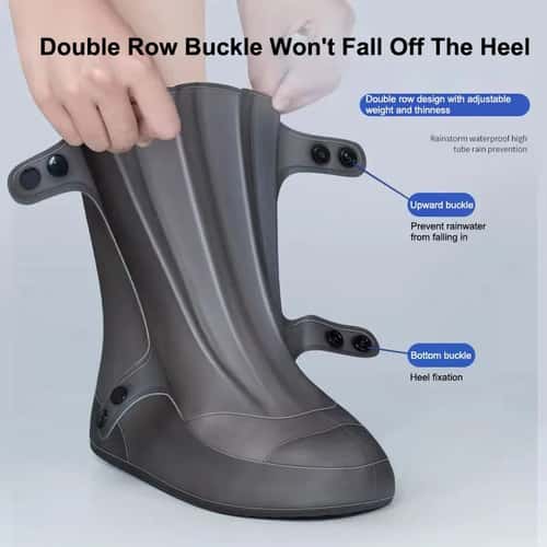 Reusable Waterproof PVC Shoe Covers – High Top Rain & Snow Boot Protectors for Outdoor Wear
