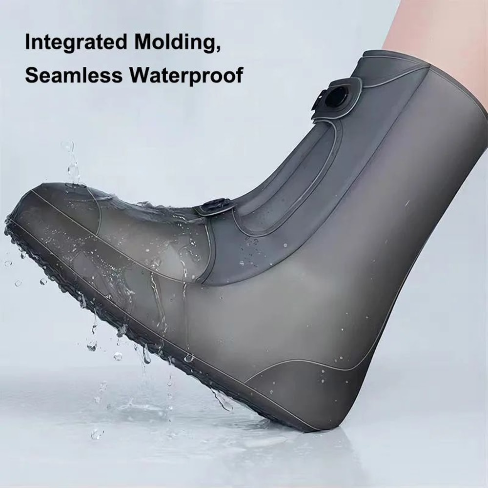 Reusable Waterproof PVC Shoe Covers High Top Rain Snow Boot Protectors For Outdoor Wear 2