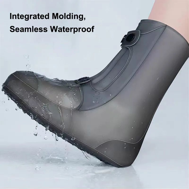 Reusable Waterproof PVC Shoe Covers High Top Rain Snow Boot Protectors For Outdoor Wear 2