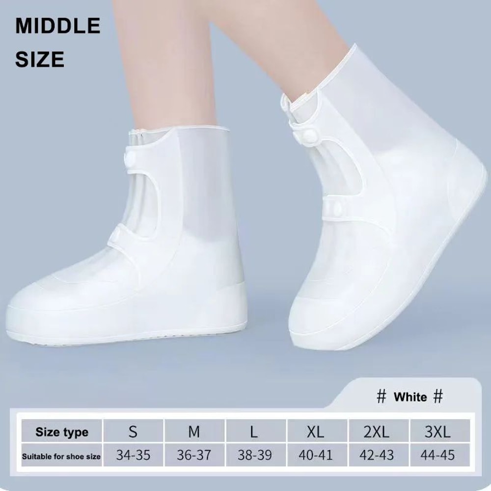 Reusable Waterproof PVC Shoe Covers High Top Rain Snow Boot Protectors For Outdoor Wear 3
