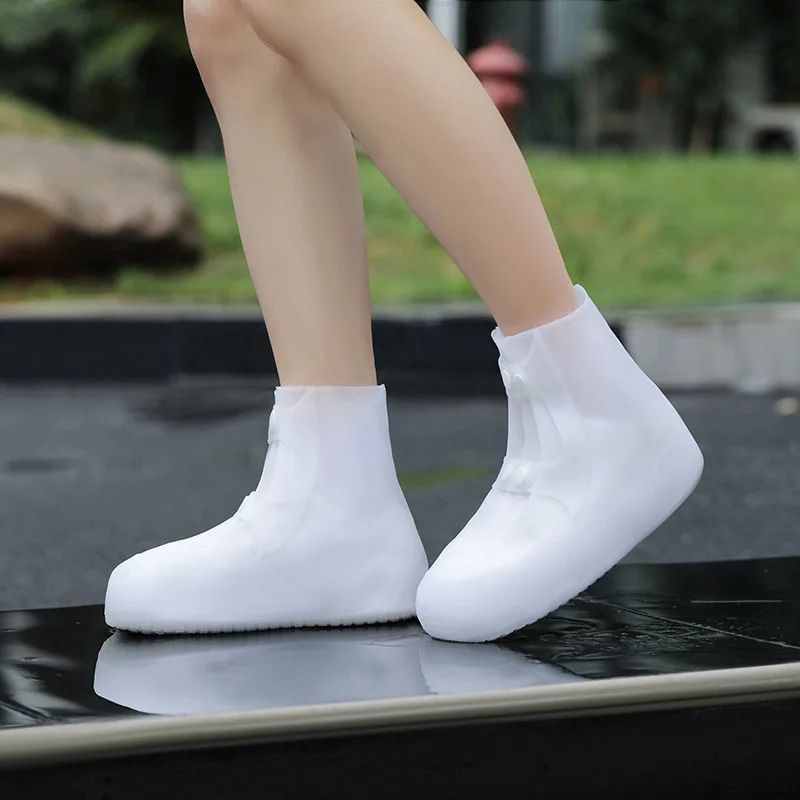 Reusable Waterproof PVC Shoe Covers High Top Rain Snow Boot Protectors For Outdoor Wear 10