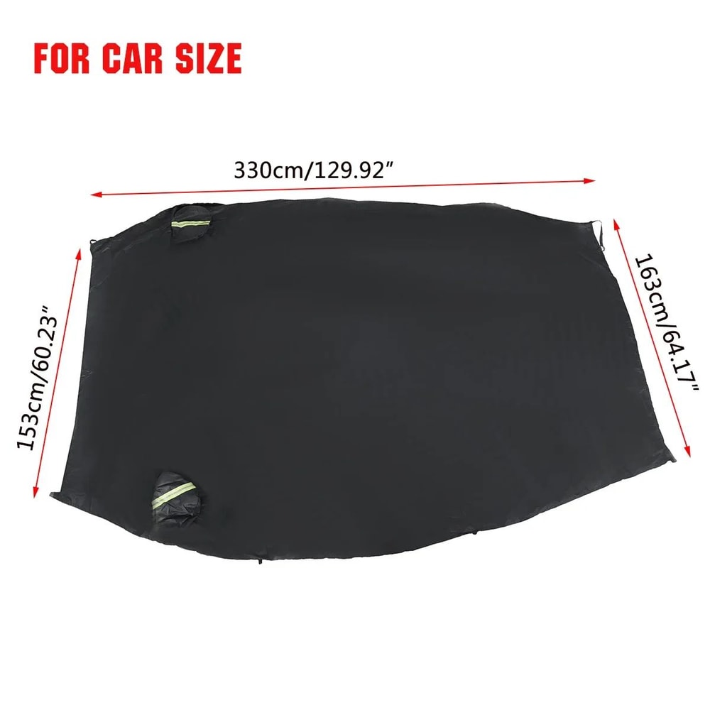 Universal Half Car Cover Waterproof Sun UV Snow Dust Protection Durable 190T Reflective Car Sun Sh 2