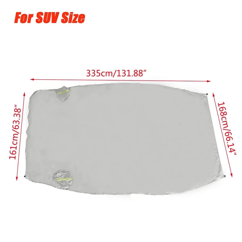 Universal Half Car Cover Waterproof Sun UV Snow Dust Protection Durable 190T Reflective Car Sun Sh 9