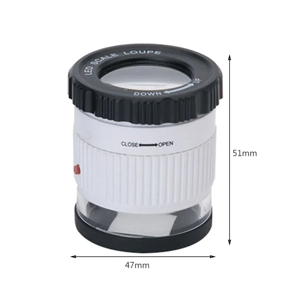 30X LED UV Handheld Jewelry Loupe Adjustable Optical Magnifying Glass For Watch Repair Currency D 7