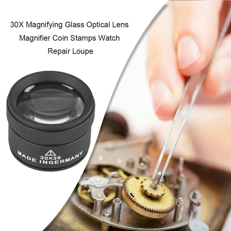 30X LED UV Handheld Jewelry Loupe Adjustable Optical Magnifying Glass For Watch Repair Currency D 8