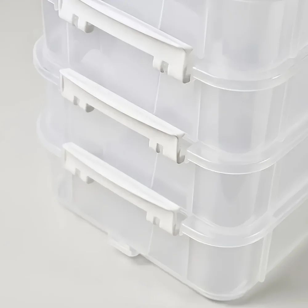 4Layer Stackable Transparent Storage Box With Partitioned Drawers MultiCompartment Organizer 7