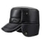 Mens Leather Flat Top Baseball Cap Warm FleeceLined Winter Ear Protection Hat 1