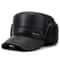 Mens Leather Flat Top Baseball Cap Warm FleeceLined Winter Ear Protection Hat 5
