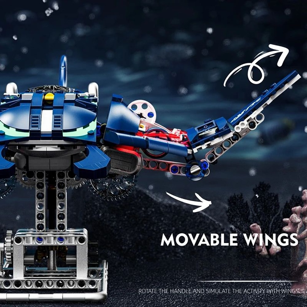 Manta Ray Robotic Fish Building Blocks DIY Mechanical Model Tabletop Decoration For Kids 2