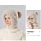 Womens Hooded Knit Balaclava Hat Winter Velvet Fluffy Ear Protection Neck Warmer 3