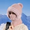Womens Hooded Knit Balaclava Hat Winter Velvet Fluffy Ear Protection Neck Warmer 10