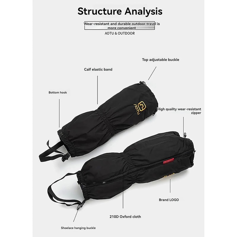 Waterproof Trail Leg Gaiters Adjustable Snow Sandproof Boot Covers For Hiking Hunting 4