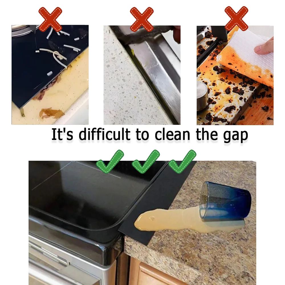 Silicone Stove Gap Cover Strip AntiOil AntiStain Kitchen Sealing Insert 3