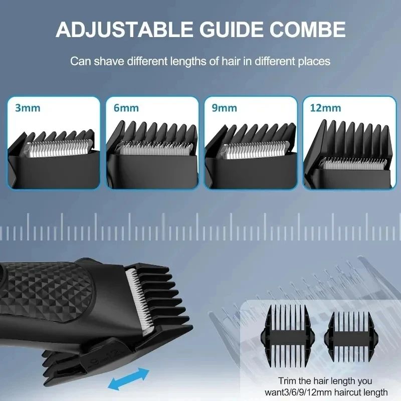 PowerGlide Pro Mens Electric Groin Hair Trimmer Waterproof Rechargeable Pubic Body Grooming Shave 4