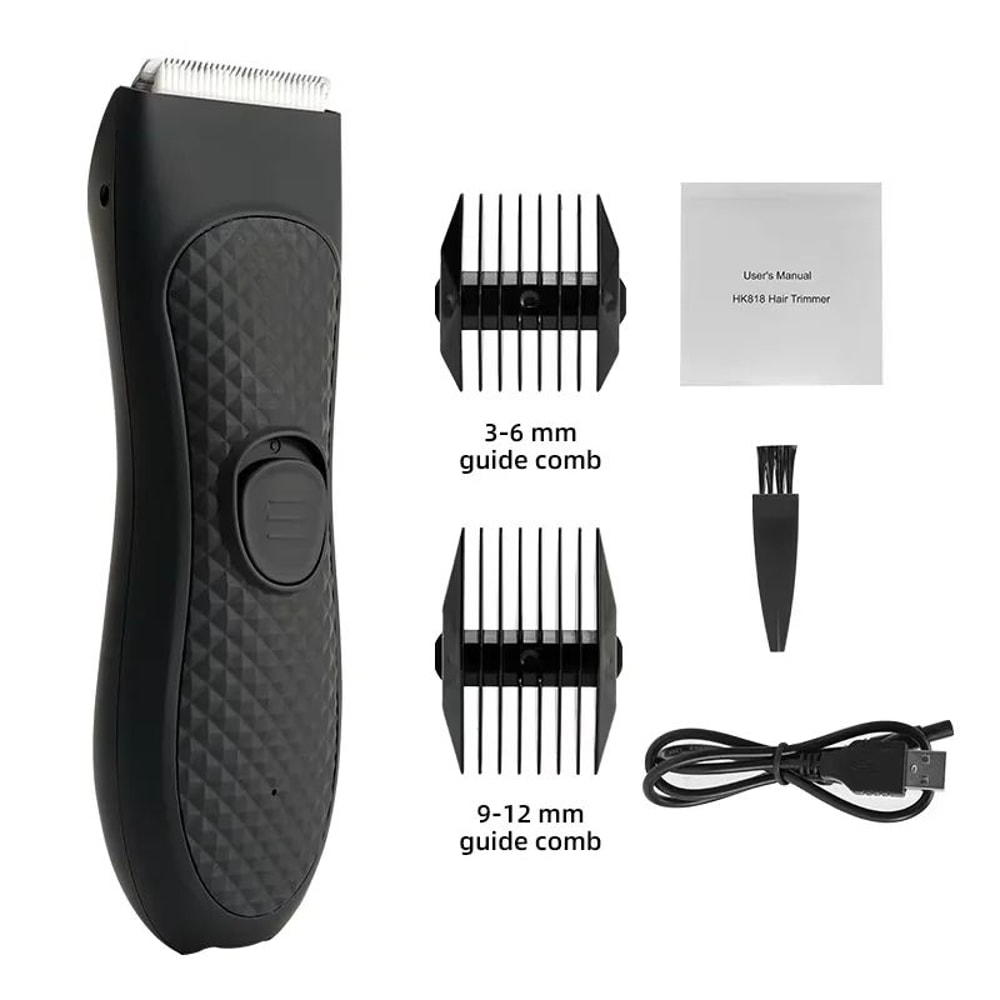 PowerGlide Pro Mens Electric Groin Hair Trimmer Waterproof Rechargeable Pubic Body Grooming Shave 6