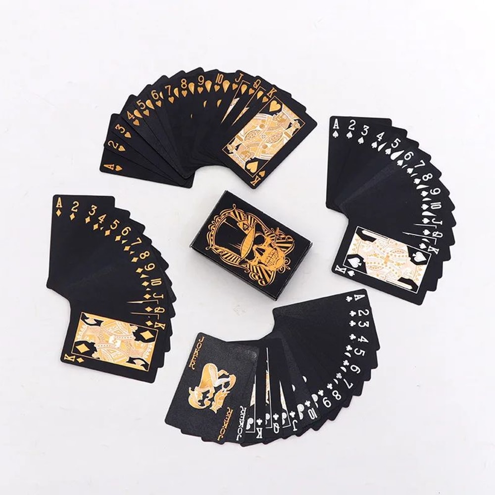 Royal Skull Waterproof Playing Cards Luxury Gold Silver Foil Poker Deck 6