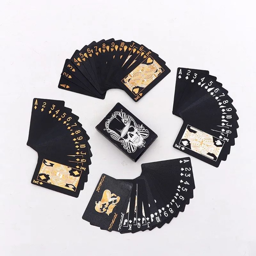 Royal Skull Waterproof Playing Cards Luxury Gold Silver Foil Poker Deck 7