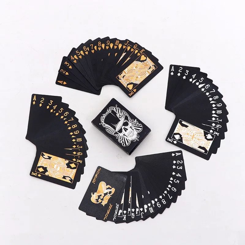 Royal Skull Waterproof Playing Cards Luxury Gold Silver Foil Poker Deck 7