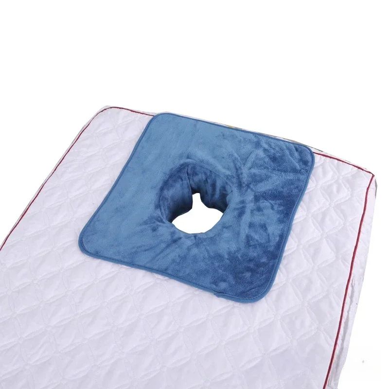 VelvaSpa Square Face Cradle Towel Thickened Velvet SPA Massage Table Cover With Breath Hole 5
