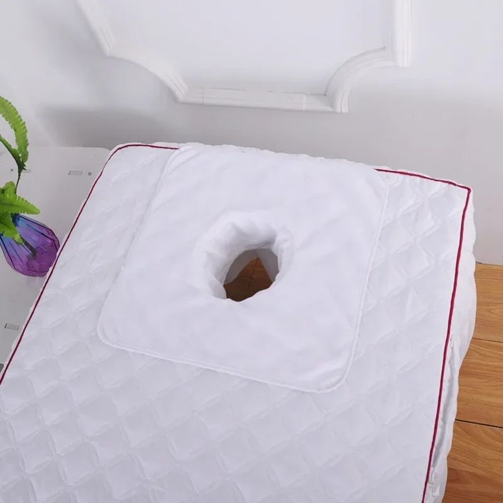 VelvaSpa Square Face Cradle Towel Thickened Velvet SPA Massage Table Cover With Breath Hole 11