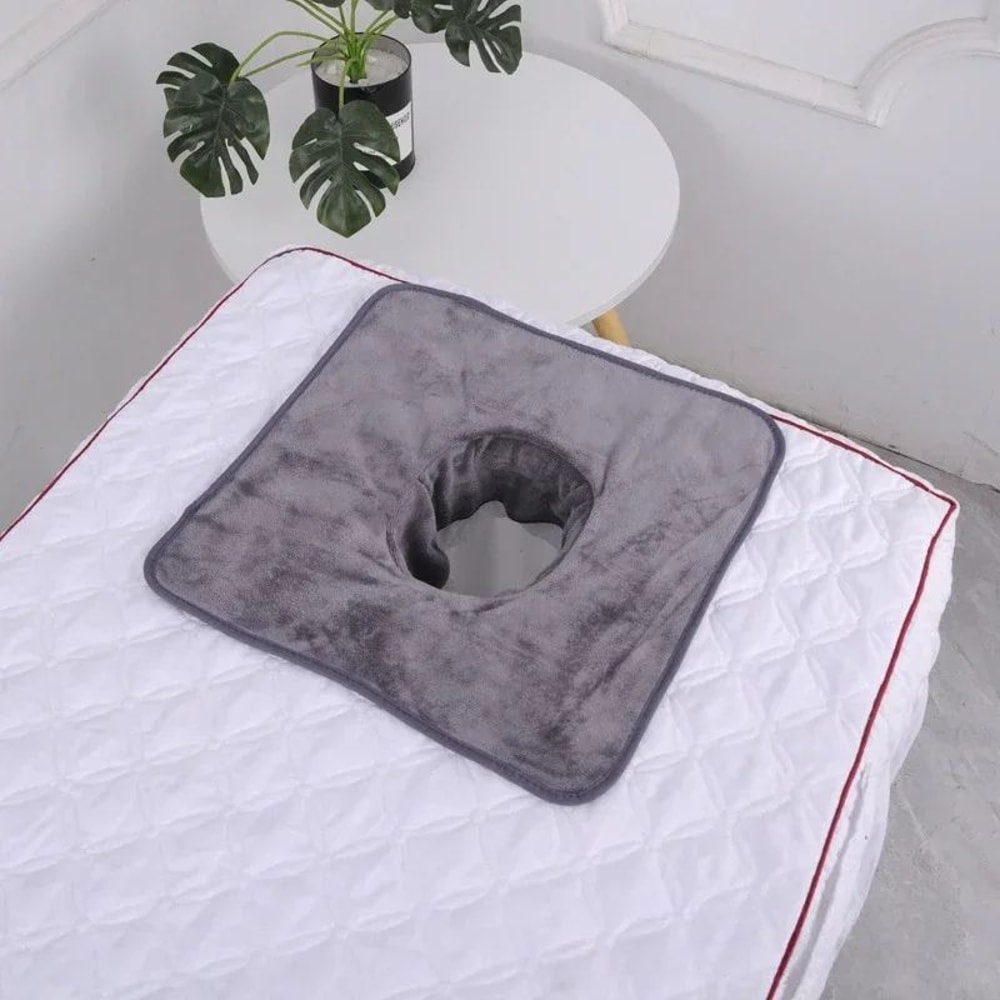 VelvaSpa Square Face Cradle Towel Thickened Velvet SPA Massage Table Cover With Breath Hole 12