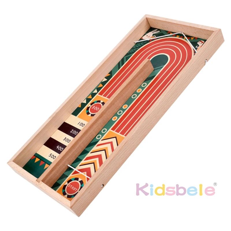 RapidSling Wooden Disc Battle Board Game FastPaced Family Tabletop Curling Challenge 1