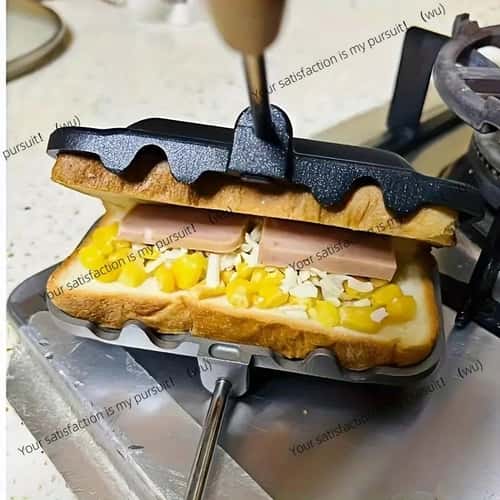 HeatLock Pro Double-Sided Sandwich Maker Pan – Non-Stick Aluminum Stovetop Toast Press