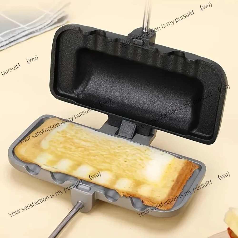 HeatLock Pro DoubleSided Sandwich Maker Pan NonStick Aluminum Stovetop Toast Press 4