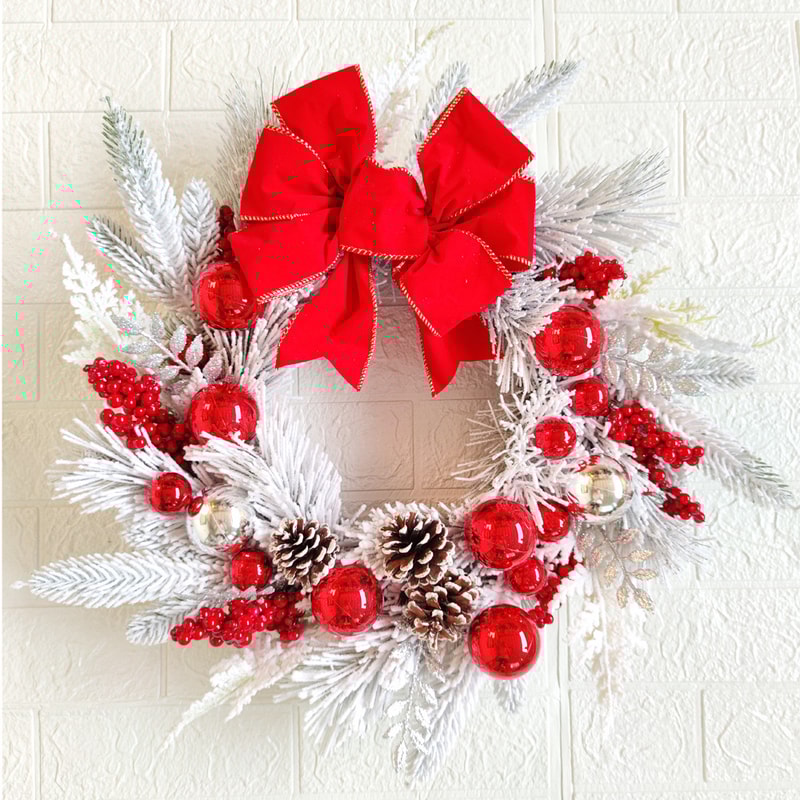 Premium Christmas Wreath for Front Door & Garden | Durable Holiday Garland for Home Decor