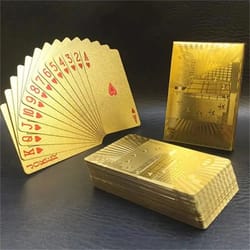 55pcs royallux 24k gold foil playing cards – waterproof plastic poker deck