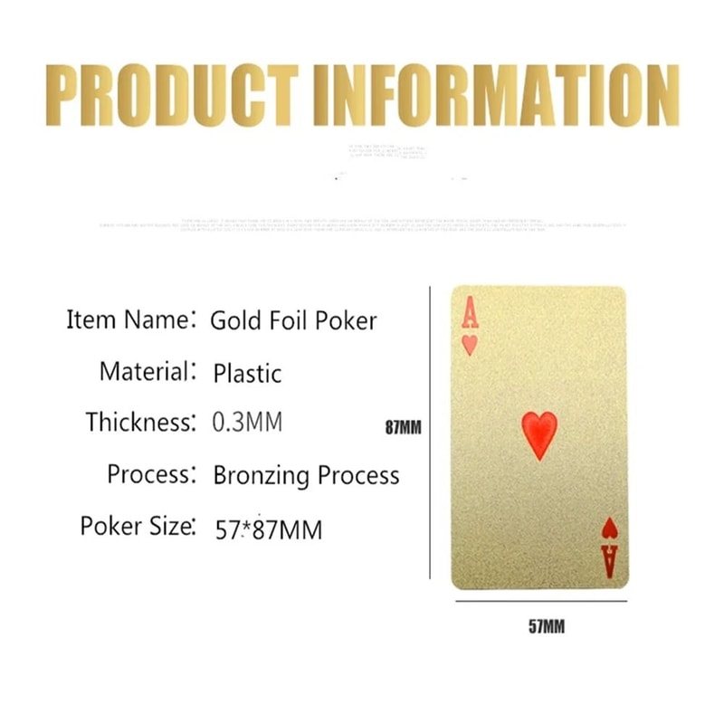 55pcs RoyalLux 24K Gold Foil Playing Cards Waterproof Plastic Poker Deck 1