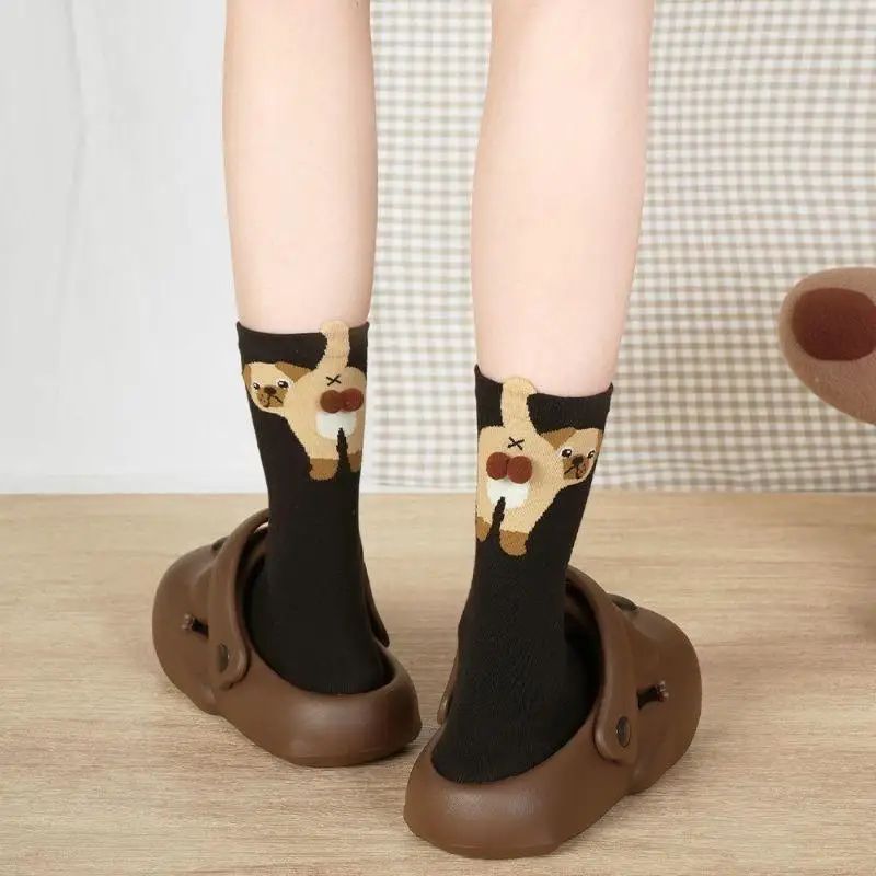 ALLTOOALL Cute 3D Cat Ball MidCalf Socks Korean Style Funny Womens Crew Socks 9