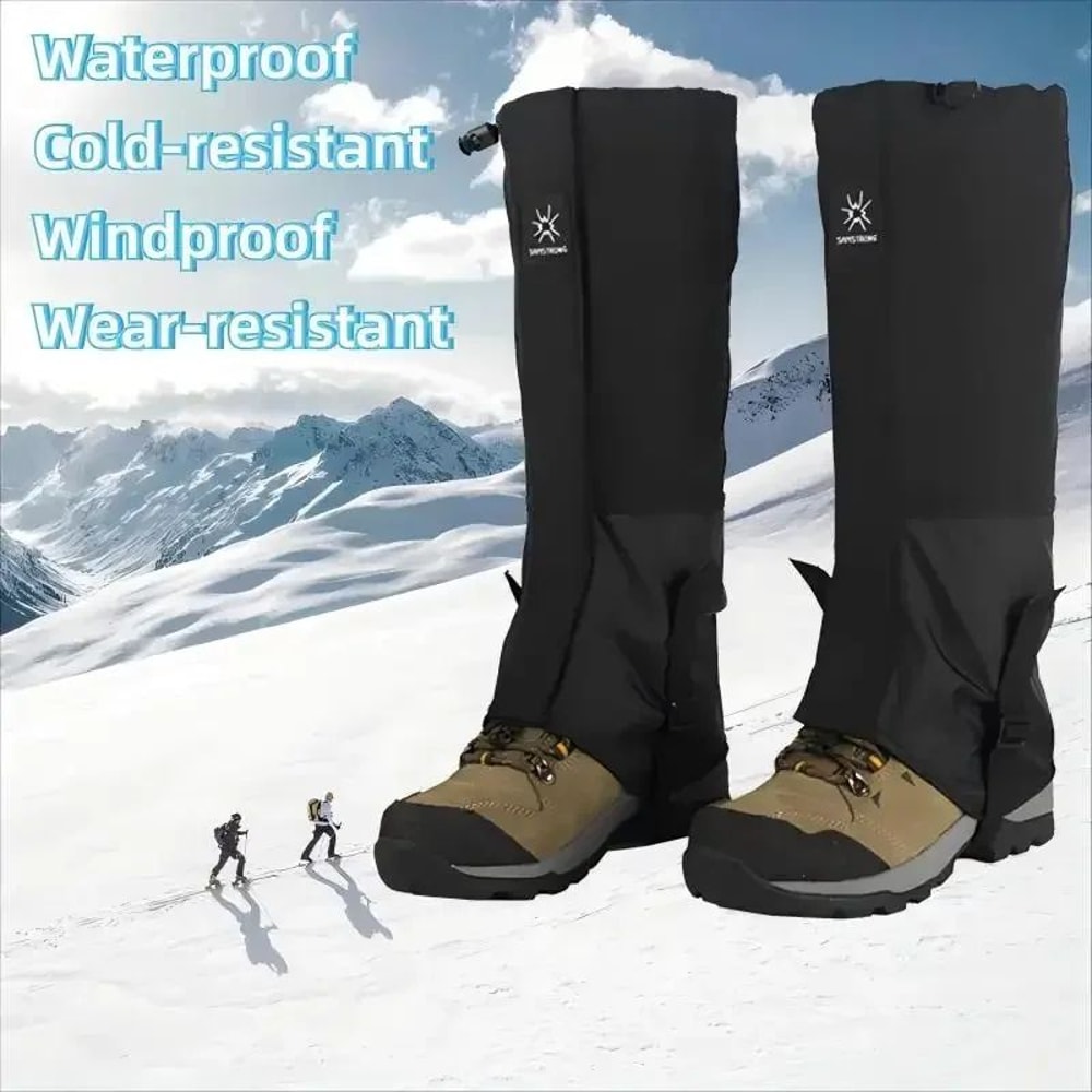 Waterproof Oxford Long Tube Leg Gaiters Reusable Rain Snow Pants Covers For Hiking Skiing Cyclin 0