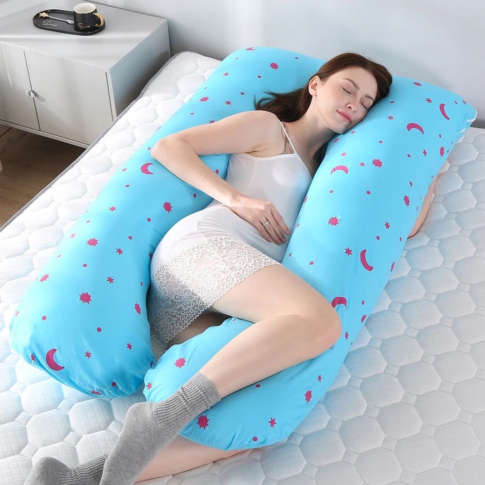 UShape Maternity Pillow Case Pure Cotton Multifunction Pregnancy Body Pillow Cover 276 X 512 In 2