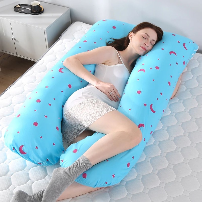 UShape Maternity Pillow Case Pure Cotton Multifunction Pregnancy Body Pillow Cover 276 X 512 In 2