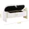 Modern Lamb Fleece Storage Ottoman Bench 47in Upholstered Bedroom Living Room Storage Seat 1