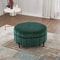 Wavesloop Velvet Pumpkin Round Storage Ottoman Channel Tufted Upholstered Stool With Reversible Li 8