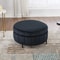 Wavesloop Velvet Pumpkin Round Storage Ottoman Channel Tufted Upholstered Stool With Reversible Li 9