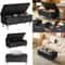 Modern Black PU Leather Storage Ottoman Bench With Safety Hinge Silver Legs 374in Bedroom Storage 1