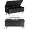 Modern Black PU Leather Storage Ottoman Bench With Safety Hinge Silver Legs 374in Bedroom Storage 2