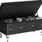 Modern Black PU Leather Storage Ottoman Bench With Safety Hinge Silver Legs 374in Bedroom Storage 6